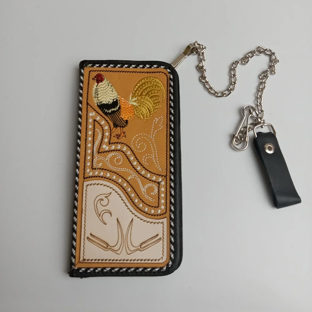 Men's Western Wallet Genuine Leather‎ Hand Crafted Bifold Cowboy Rodeo Wallet